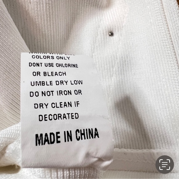 #A097    FT INC  Romantic  White Studded  Vintage  Bodycon Dress  NWT   XL - Picture 7 of 10